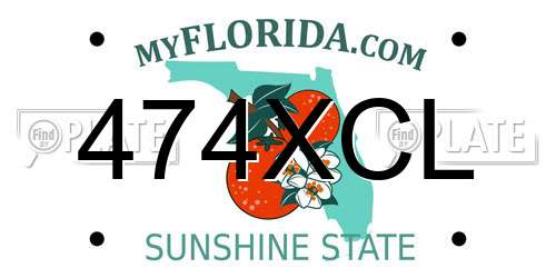 474XCL Florida License Plate