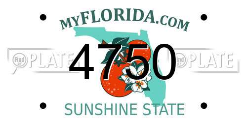 4750 Florida License Plate