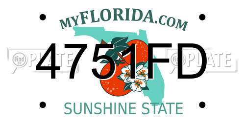 4751FD Florida License Plate