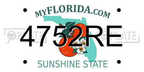 4752RE Florida License Plate