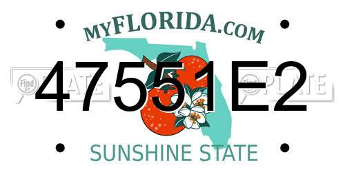 47551E2 Florida License Plate