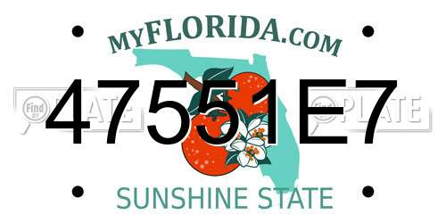 47551E7 Florida License Plate