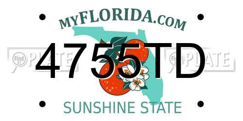 4755TD Florida License Plate