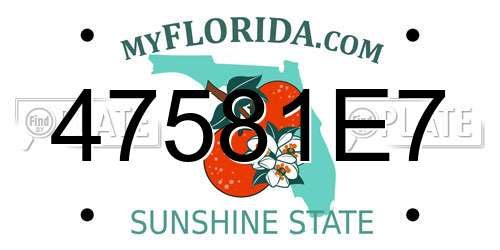 47581E7 Florida License Plate