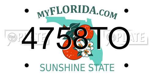 4758TO Florida License Plate