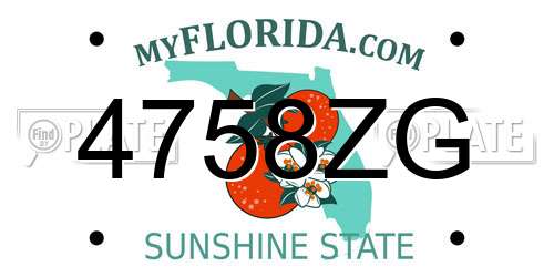 4758ZG Florida License Plate