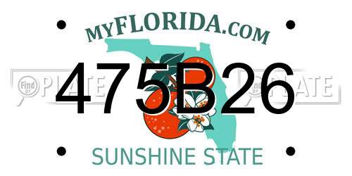475B26 Florida License Plate