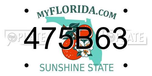 475B63 Florida License Plate