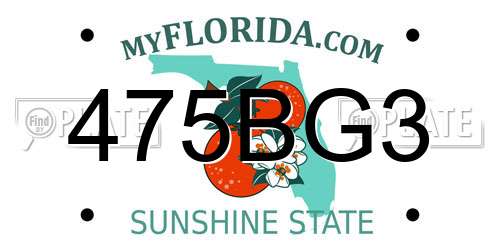 475BG3 Florida License Plate