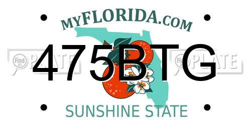 475BTG Florida License Plate