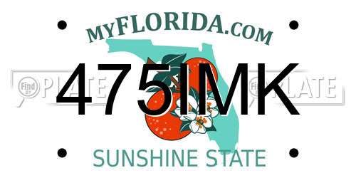 475IMK Florida License Plate