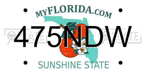 475NDW Florida License Plate