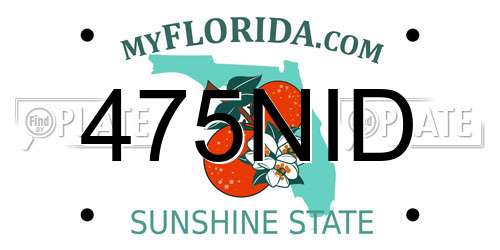 475NID Florida License Plate