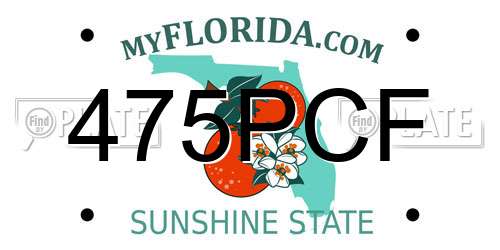 475PCF Florida License Plate