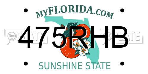 475RHB Florida License Plate