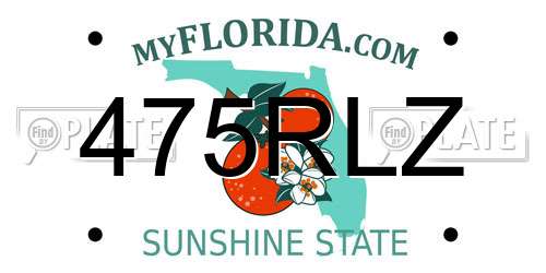 475RLZ Florida License Plate