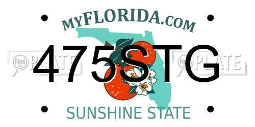 475STG Florida License Plate