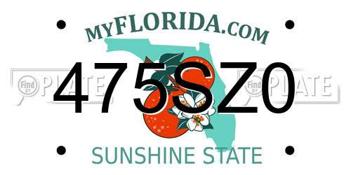 475SZ0 Florida License Plate