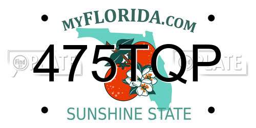 475TQP Florida License Plate
