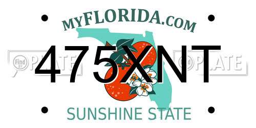 475XNT Florida License Plate