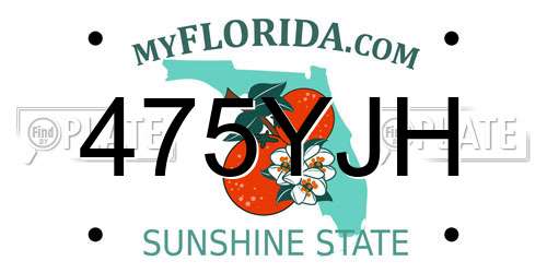 475YJH Florida License Plate