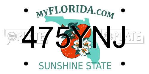 475YNJ Florida License Plate