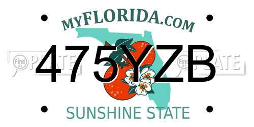 475YZB Florida License Plate