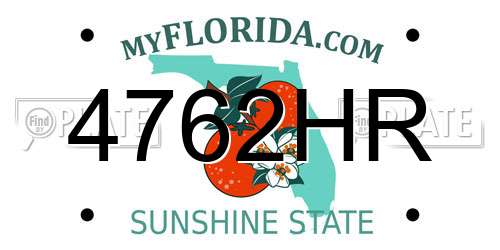 4762HR Florida License Plate