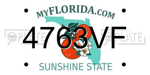 4763VF Florida License Plate