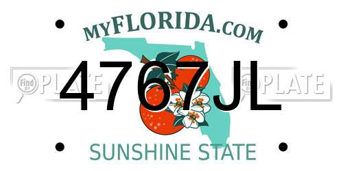 4767JL Florida License Plate