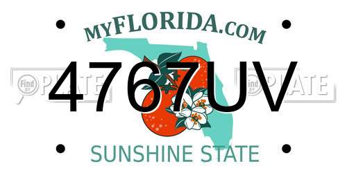 4767UV Florida License Plate