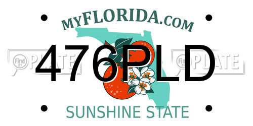 476PLD Florida License Plate