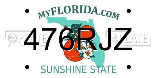 476RJZ Florida License Plate