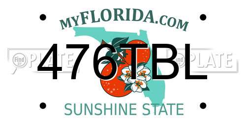 476TBL Florida License Plate