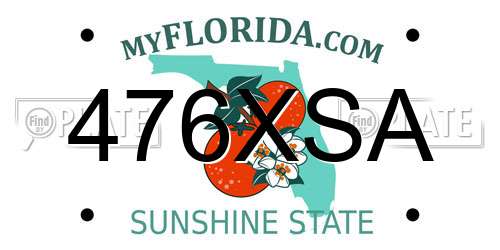 476XSA Florida License Plate