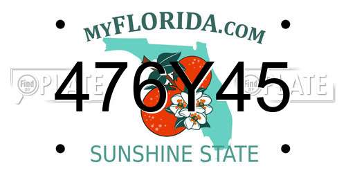 476Y45 Florida License Plate