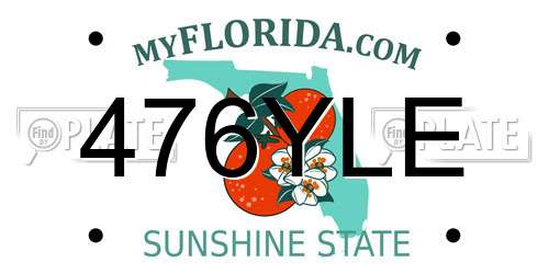 476YLE Florida License Plate