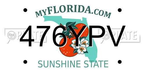 476YPV Florida License Plate