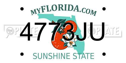 4773JU Florida License Plate
