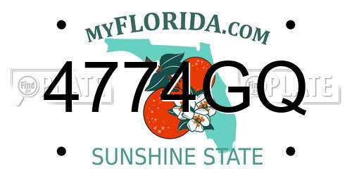 4774GQ Florida License Plate