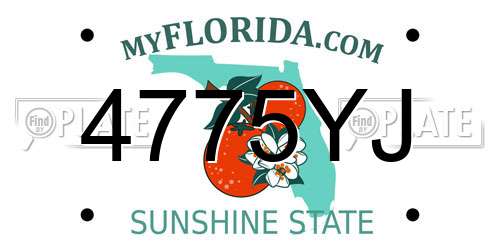 4775YJ Florida License Plate