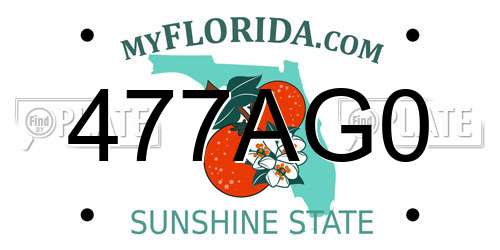 477AG0 Florida License Plate