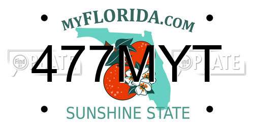 477MYT Florida License Plate