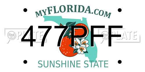 477PFF Florida License Plate