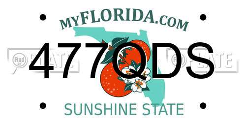 477QDS Florida License Plate