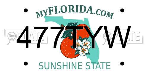 477TYW Florida License Plate