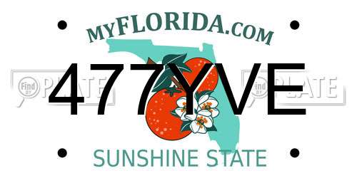 477YVE Florida License Plate