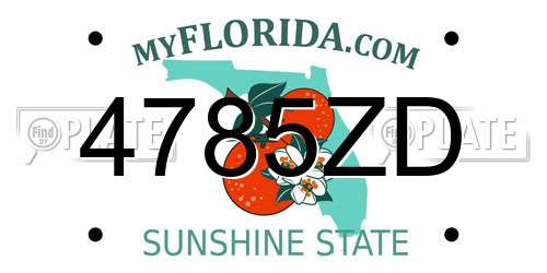 4785ZD Florida License Plate