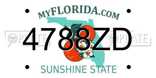 4788ZD Florida License Plate