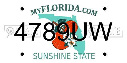 4789UW Florida License Plate